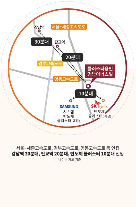 클러스터용인 경남아너스빌 직주근접 광역교통망